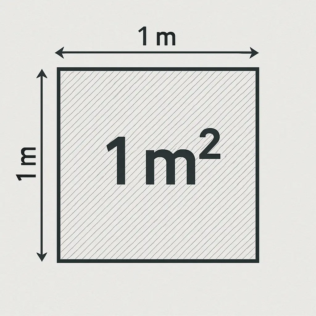Metrekare nedir örnek görseli - 1x1 metrelik kare alan